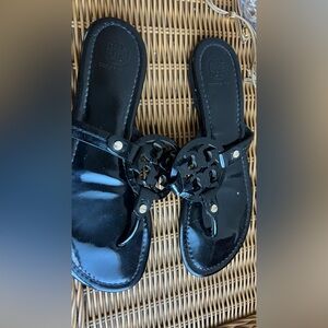 Tory Burch Glossy Black Sandals